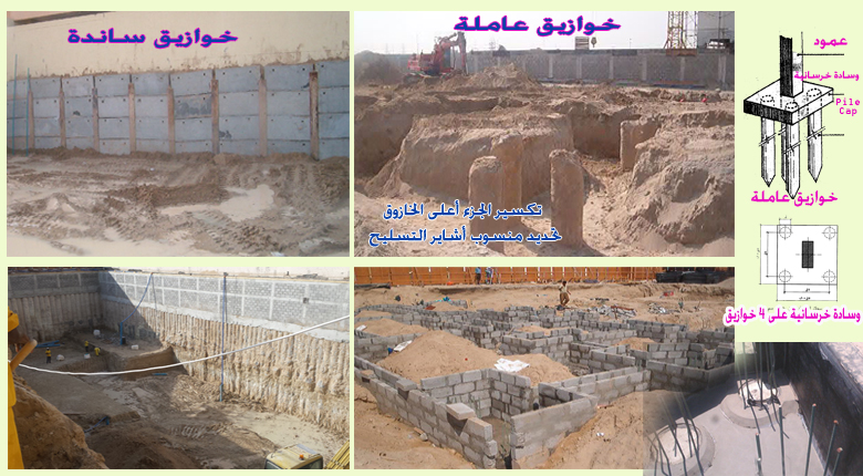 الخوازيق العاملة والساندة