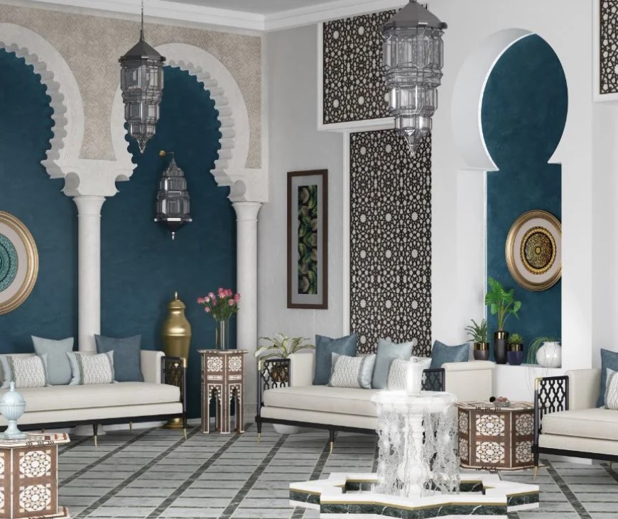النمط الاندلسي في التصميم الداخلي